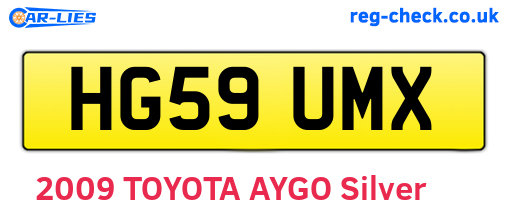 HG59UMX are the vehicle registration plates.