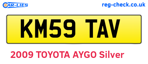 KM59TAV are the vehicle registration plates.