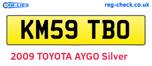 KM59TBO are the vehicle registration plates.