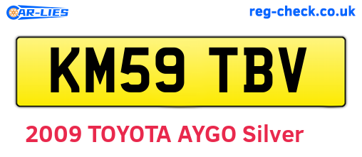KM59TBV are the vehicle registration plates.
