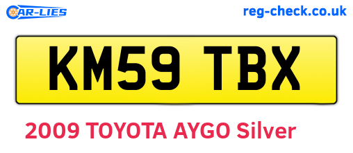 KM59TBX are the vehicle registration plates.