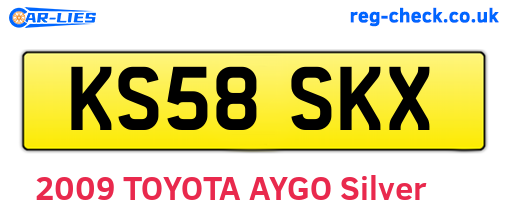 KS58SKX are the vehicle registration plates.