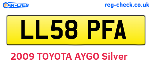 LL58PFA are the vehicle registration plates.