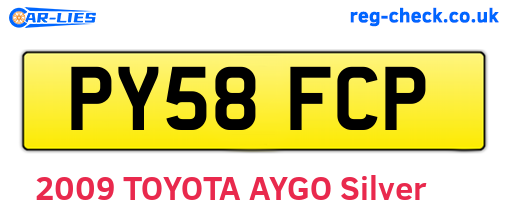 PY58FCP are the vehicle registration plates.