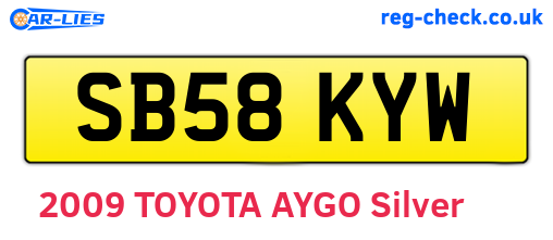 SB58KYW are the vehicle registration plates.