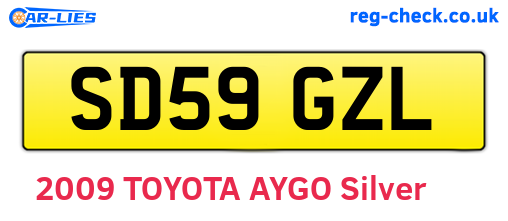 SD59GZL are the vehicle registration plates.