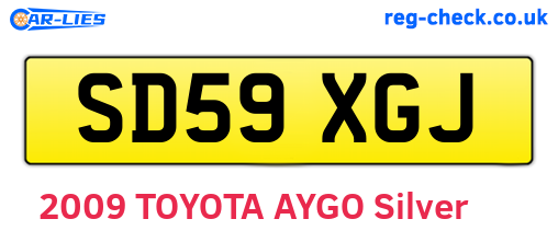 SD59XGJ are the vehicle registration plates.