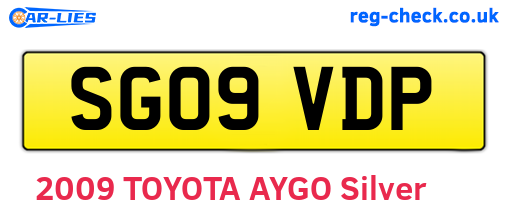 SG09VDP are the vehicle registration plates.