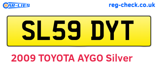 SL59DYT are the vehicle registration plates.