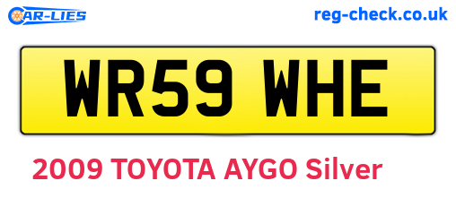WR59WHE are the vehicle registration plates.