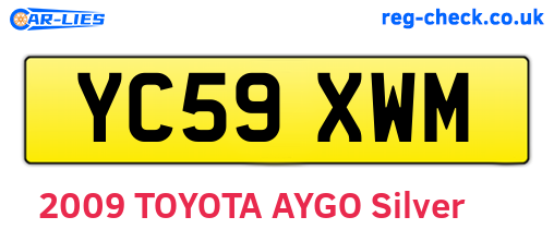 YC59XWM are the vehicle registration plates.