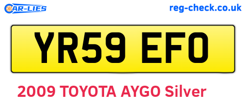 YR59EFO are the vehicle registration plates.