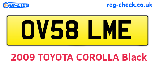 OV58LME are the vehicle registration plates.