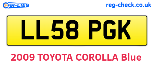 LL58PGK are the vehicle registration plates.