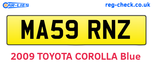 MA59RNZ are the vehicle registration plates.