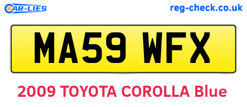 MA59WFX are the vehicle registration plates.
