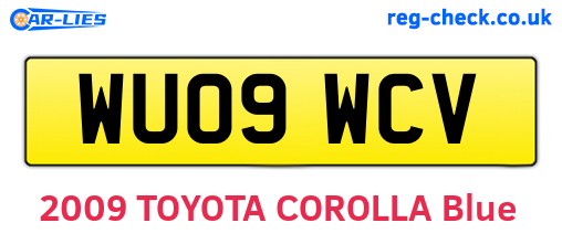 WU09WCV are the vehicle registration plates.