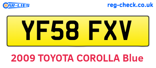 YF58FXV are the vehicle registration plates.