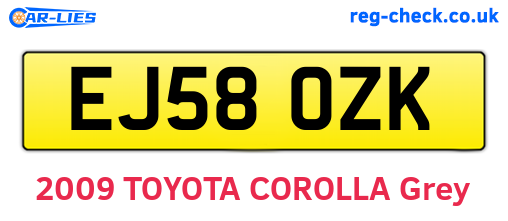 EJ58OZK are the vehicle registration plates.