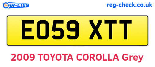 EO59XTT are the vehicle registration plates.