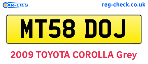 MT58DOJ are the vehicle registration plates.