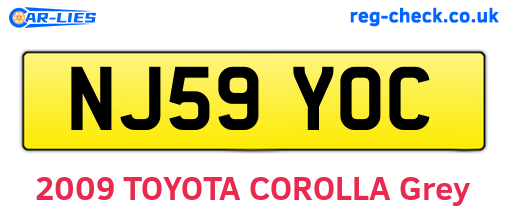 NJ59YOC are the vehicle registration plates.