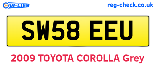 SW58EEU are the vehicle registration plates.