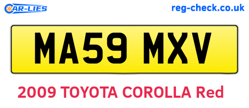 MA59MXV are the vehicle registration plates.