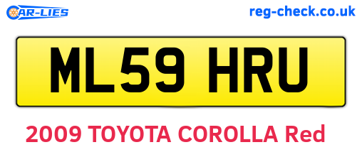 ML59HRU are the vehicle registration plates.