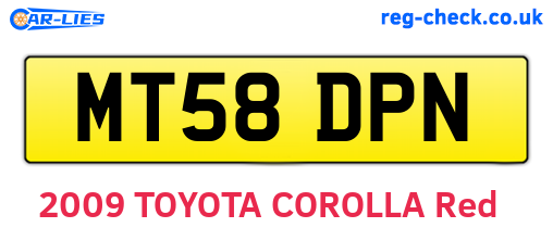 MT58DPN are the vehicle registration plates.