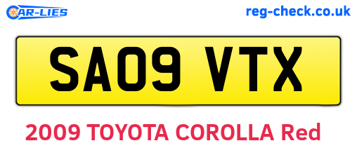 SA09VTX are the vehicle registration plates.