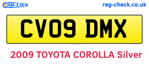 CV09DMX are the vehicle registration plates.