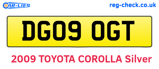 DG09OGT are the vehicle registration plates.