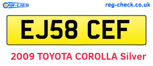 EJ58CEF are the vehicle registration plates.