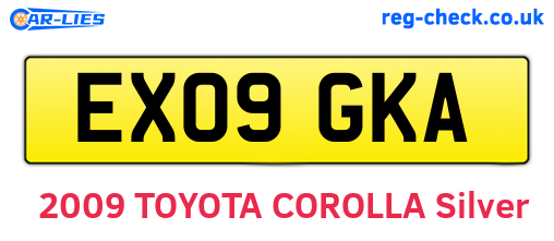 EX09GKA are the vehicle registration plates.