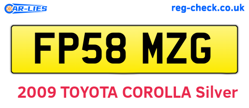 FP58MZG are the vehicle registration plates.