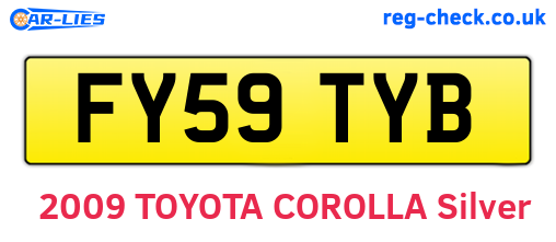 FY59TYB are the vehicle registration plates.