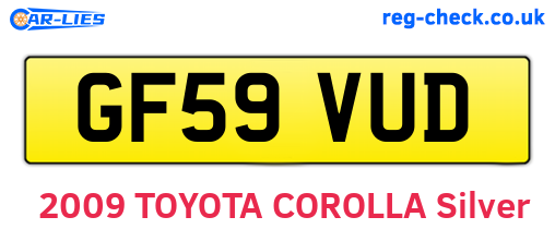 GF59VUD are the vehicle registration plates.