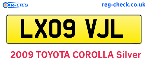 LX09VJL are the vehicle registration plates.