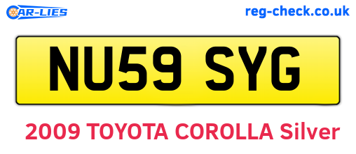 NU59SYG are the vehicle registration plates.