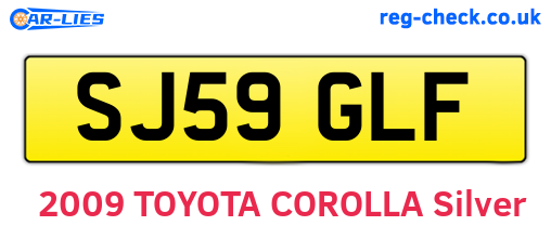 SJ59GLF are the vehicle registration plates.