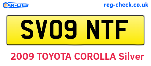 SV09NTF are the vehicle registration plates.