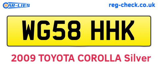 WG58HHK are the vehicle registration plates.
