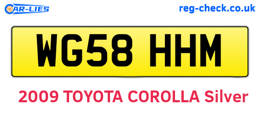 WG58HHM are the vehicle registration plates.