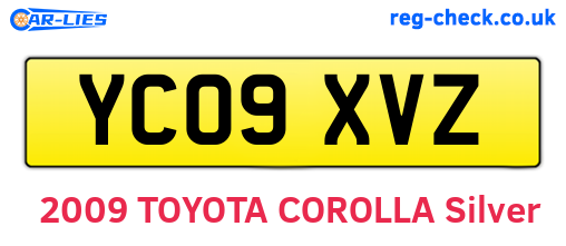 YC09XVZ are the vehicle registration plates.
