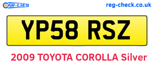 YP58RSZ are the vehicle registration plates.