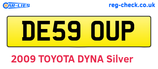 DE59OUP are the vehicle registration plates.