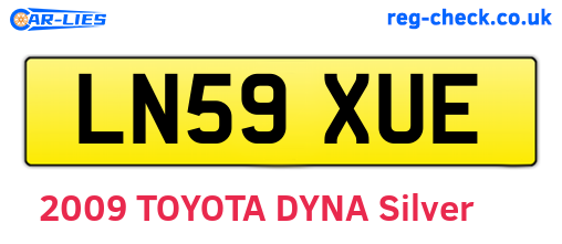LN59XUE are the vehicle registration plates.