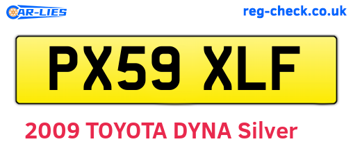 PX59XLF are the vehicle registration plates.