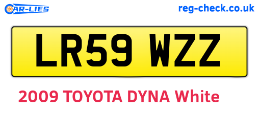LR59WZZ are the vehicle registration plates.